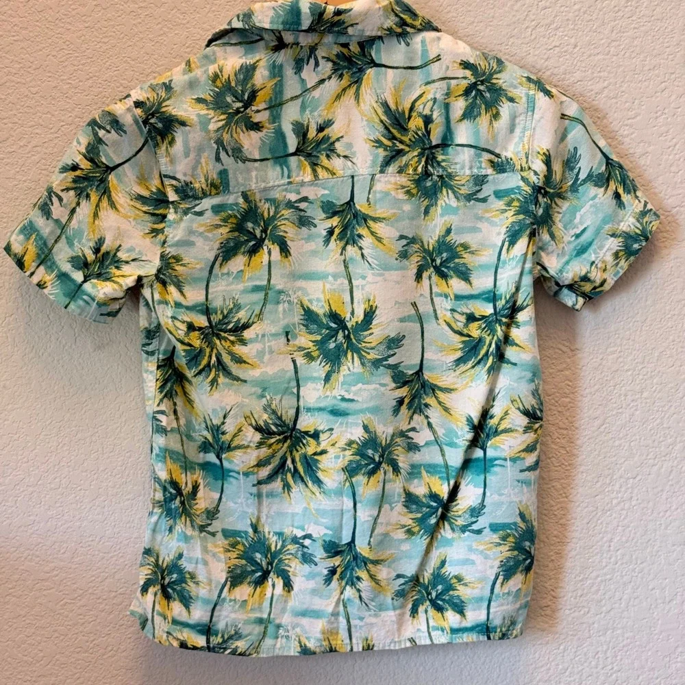 Old Navy Boys Size 8 Palm Tree Tropical Shirt Swim Trunks 2 Piece Set